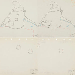 Dumbo Color Model Animation Drawings Group of 4 (Walt Disney, 1941) - The Cricket Gallery