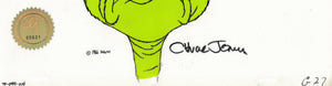 How the Grinch Stole Christmas Grinch Close-Up Production Cel Signed by Chuck Jones (MGM, 1966 - The Cricket Gallery