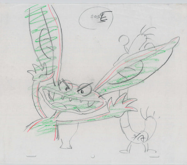 Aaahh!!! Real Monsters Original 1990's Production Cel Animation Drawing Ickis - The Cricket Gallery