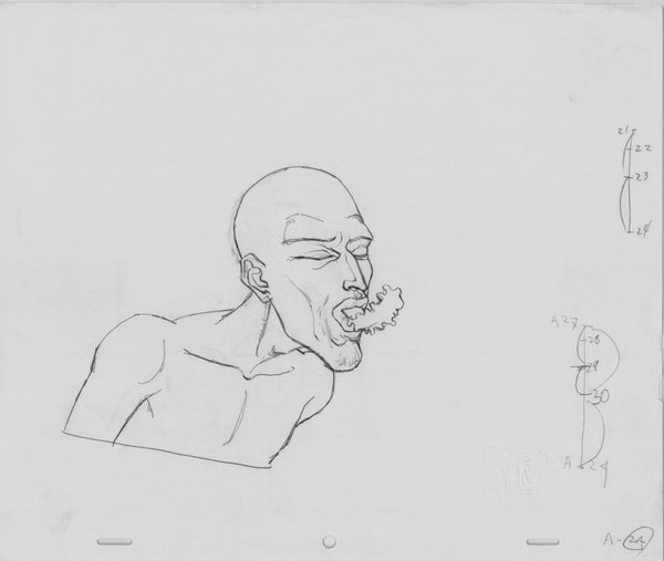Aeon Flux Original 1990s Production Cel Drawing Animation Art MTV Tongue - The Cricket Gallery