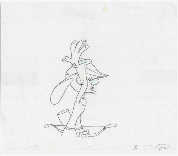 Ren & Stimpy Original 1990's Production Drawing Animation Art Robin - The Cricket Gallery