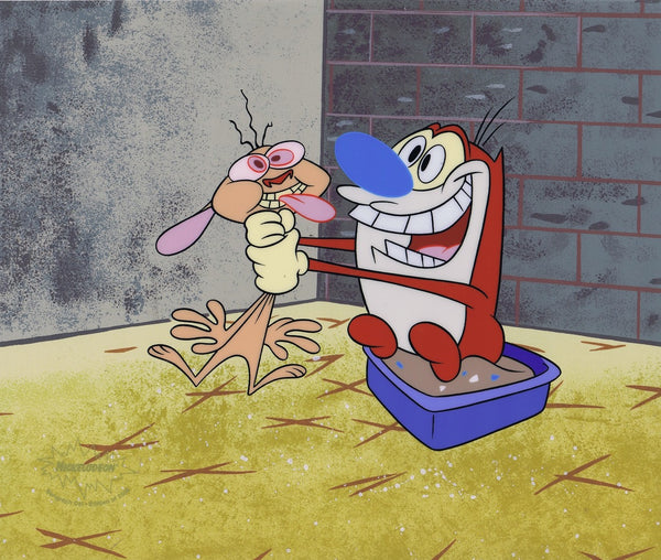 Ren & Stimpy Limited Edition Sericel Cel 1990's All Choked Up - The Cricket Gallery
