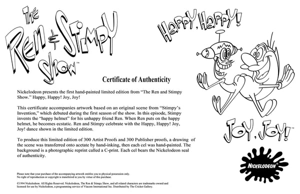 Ren and Stimpy Happy Happy Joy Joy Limited Edition Artists Proof