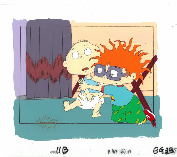 Rugrats Original 1990's Production Cel Animation Art Chuckie Scared - The Cricket Gallery