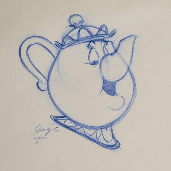 Beauty and the Beast Mrs. Potts Original  Animation Drawing (Walt Disney, 1991) Rare - The Cricket Gallery