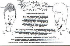 Beavis & Butt-head Original 1990's Production Cel Animation Art Couch Fishing - The Cricket Gallery