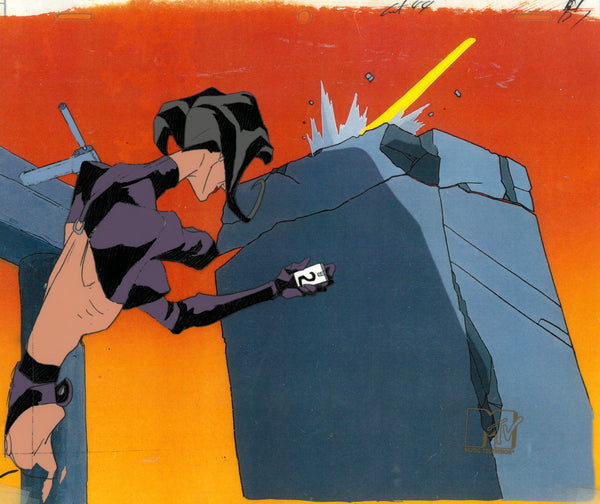 Aeon Flux Original 1990's Production Cel MTV Liquid Television Fly Orange