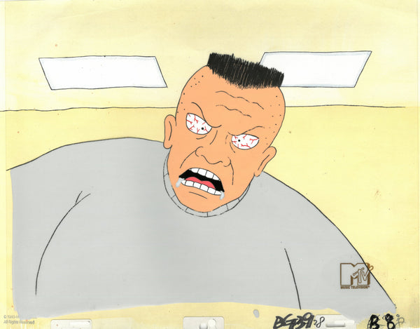 Beavis & Butt-Head 1990's MTV Production Animation Cel Art Coach Angry