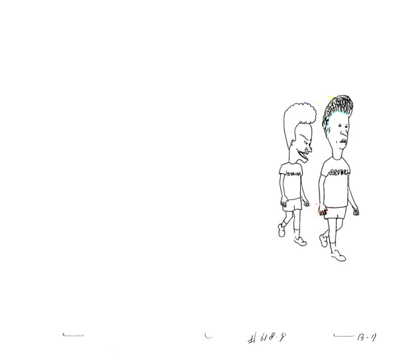 Beavis and Butt-head Original 1990s Production Cel Drawing Animation Art MTV  Walking - The Cricket Gallery
