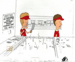 Beavis & Butt-Head 1990's MTV Production Animation Cel Burger World Grill