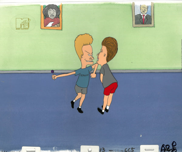 Beavis & Butt-Head 1990's MTV Production Animation Cel Art Fight - The Cricket Gallery
