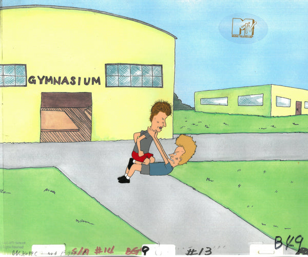 Beavis & Butt-Head 1990's MTV Production Animation Art Cel Fight Gym - The Cricket Gallery