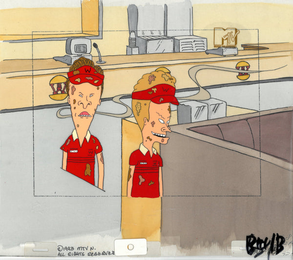 Beavis & Butt-Head 1990's MTV Production Animation Cel Burger World