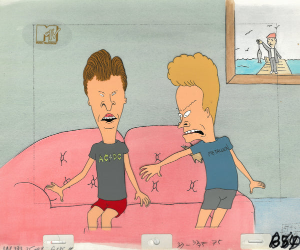 Beavis & Butt-Head 1990's MTV Production Animation Art Cel Living Room - The Cricket Gallery