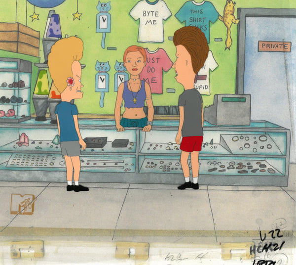 Beavis & Butt-Head 1990's MTV Production Animation Art Cel Ears Pierced - The Cricket Gallery