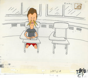 Beavis & Butt-Head 1990's MTV Production Animation Cel Art Line Pencil Nose