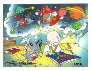 Disney's DOUG Dreams of Quailman Signed Animation Cel Jim Jinkins Private Collection