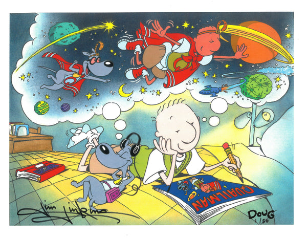Disney's DOUG Dreams of Quailman Signed Animation Cel Jim Jinkins Private Collection
