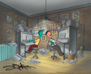 Disney's DOUG, 'Skeeter Piano' SIGNED Animation Cel MASTER BG (Jim Jinkins Private Collection) - The Cricket Gallery
