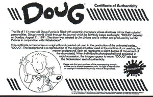 Doug Funnie Original 1990's Production Cel Nickelodeon Animation Art - The Cricket Gallery