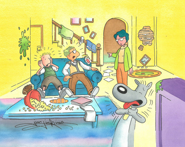 Disney's DOUG, 'Children's Book Illustration”  Whole Family SIGNED (Jim Jinkins Private Collection) Doug Porkchop - The Cricket Gallery