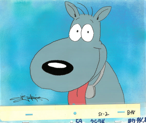 Nickelodeon's DOUG, Porkchop 'Doug Can't Dance PILOT' SIGNED Animation Cel (Jim Jinkins Private Collection)