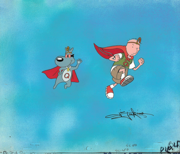 Disney's DOUG, QUAILMAN QUAILDOG SIGNED Animation Cel (Jim Jinkins Private Collection) Incredible Image