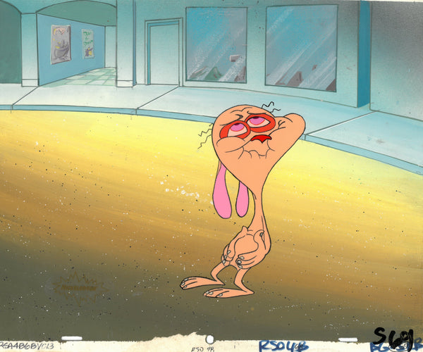 Ren & Stimpy Original 1990 Animation Art Production Cel Nickelodeon Fire Dogs