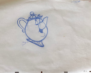 Beauty and the Beast Mrs. Potts Original  Animation Drawing (Walt Disney, 1991) Rare - The Cricket Gallery