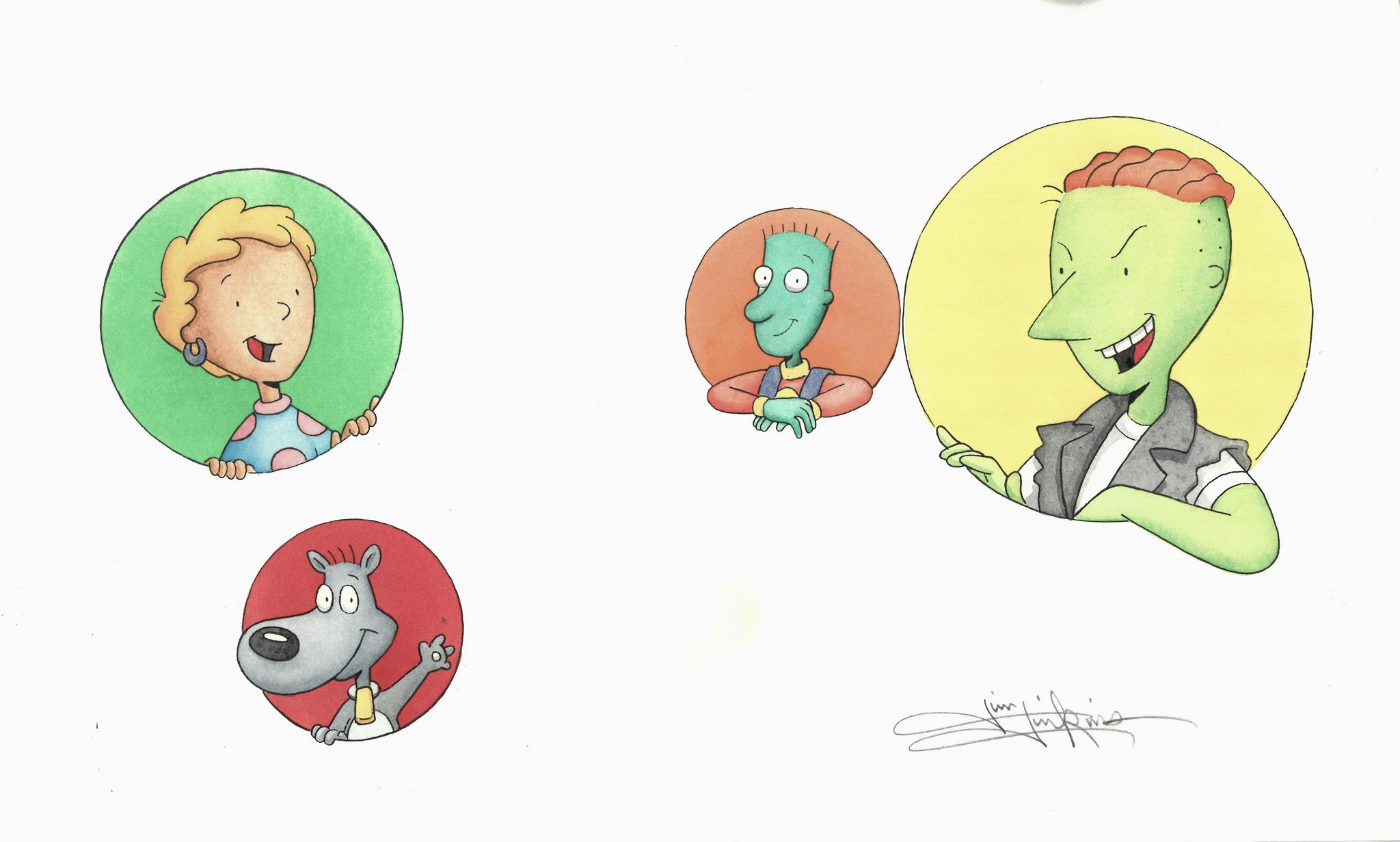Doug Chapter Books Disney's DOUG, 'Children's Book Illustration' (1990s) SIGNED by Jim Ji ...