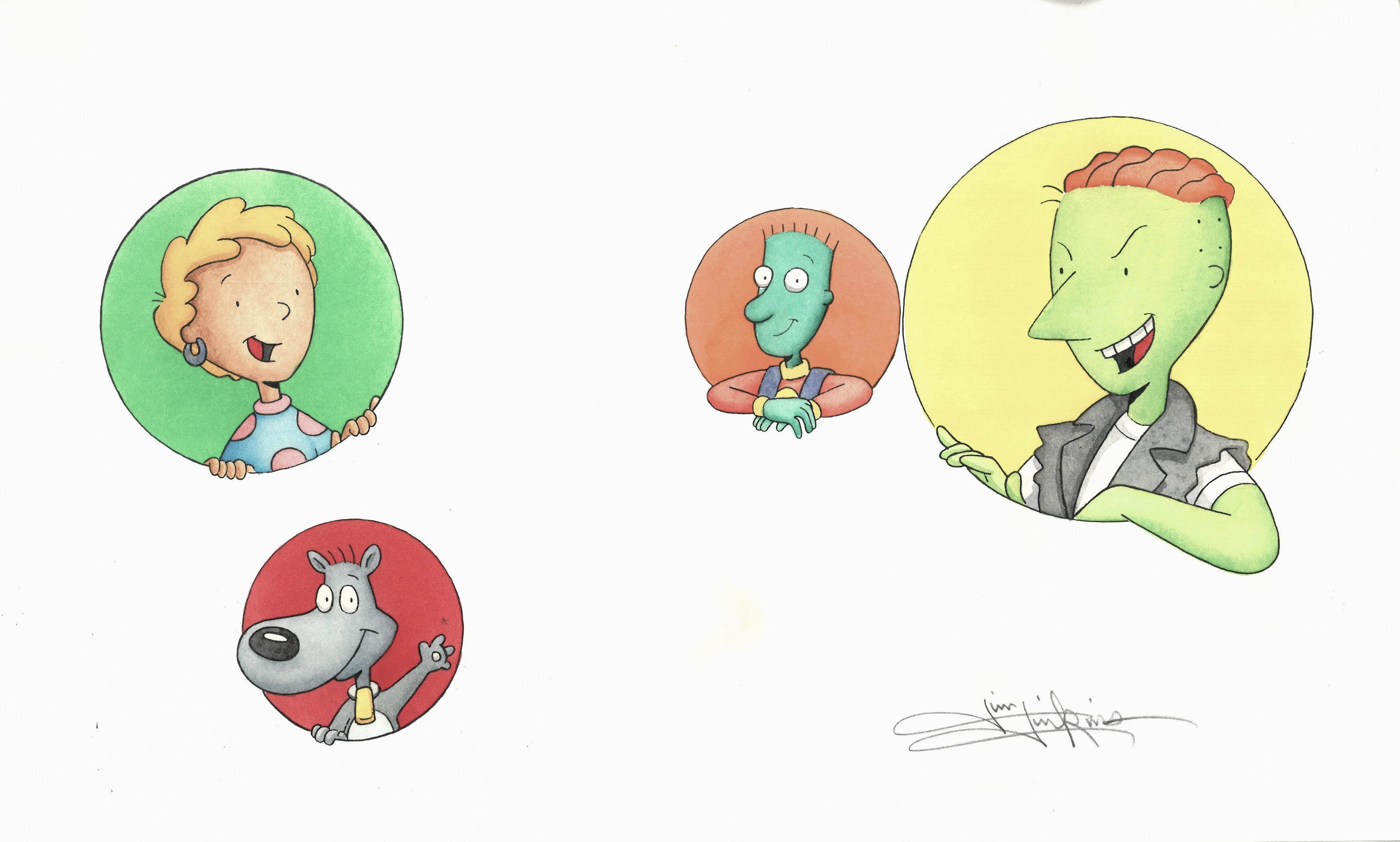 Disney's DOUG, 'Children's Book Illustration' (1990s) SIGNED by