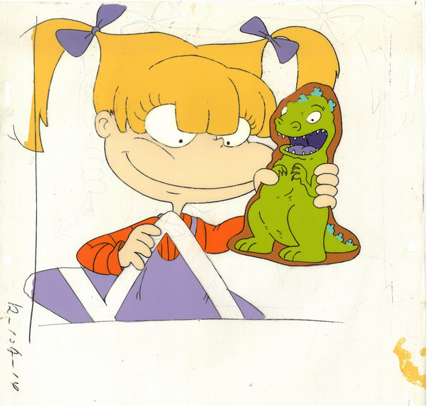 Rugrats Original 1990's Production Cel Animation Art Nickelodeon Angelica Reptar
