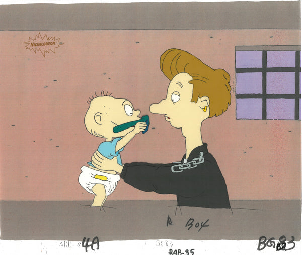 Rugrats Original 1990's Production Cel Animation Art Reptar Little Dude - The Cricket Gallery