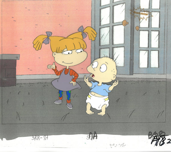Rugrats Original 1990's Production Cel Animation Art Angelica and Tommy