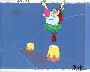 Ren & Stimpy 1990 Production Animation Cel Nickelodeon Stimpy Circus