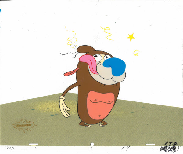 Ren & Stimpy 1990 Production Animation Cel Nickelodeon Stimpy Monkey