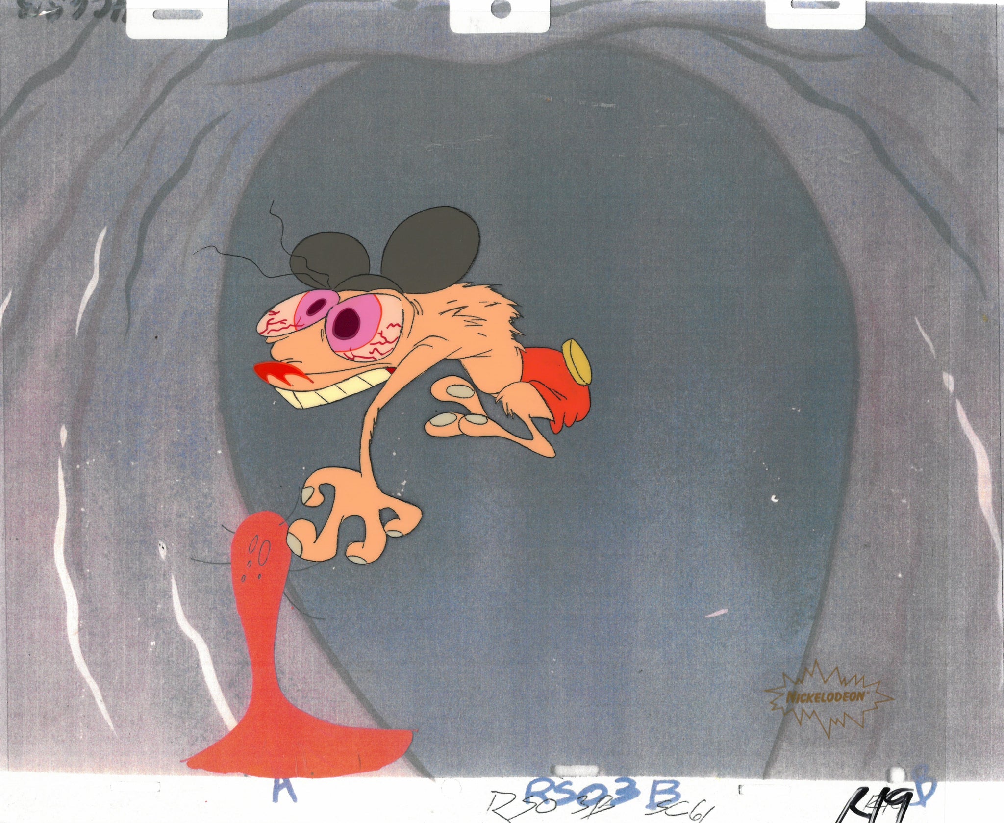 Ren & Stimpy 1990 Production Animation Cel Nickelodeon Inside Mouth - The Cricket Gallery