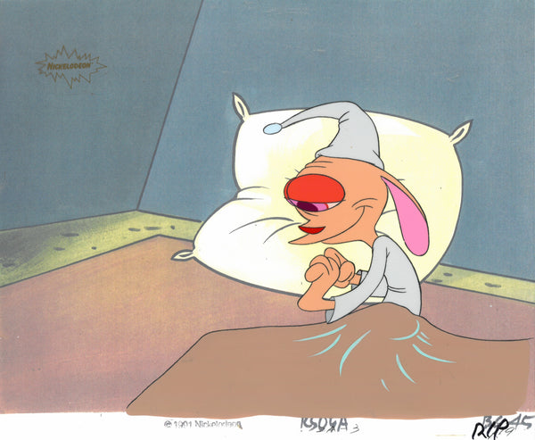 Ren & Stimpy 1990 Production Animation Cel Nickelodeon Happy Bed