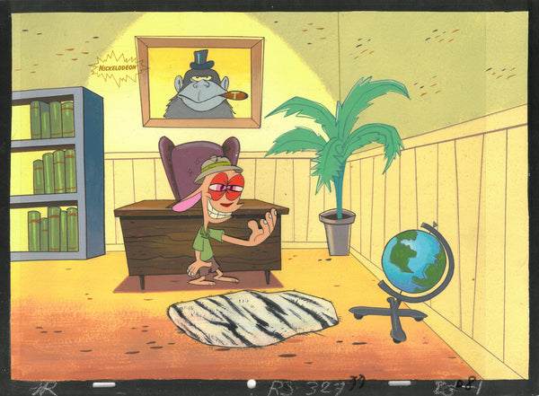 Ren & Stimpy Original 1990 Animation Art Production Cel Office