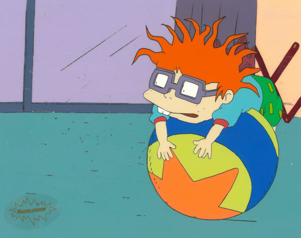 Rugrats Original 1990's Production Cel and Drawing Animation Art Chuckie Ball