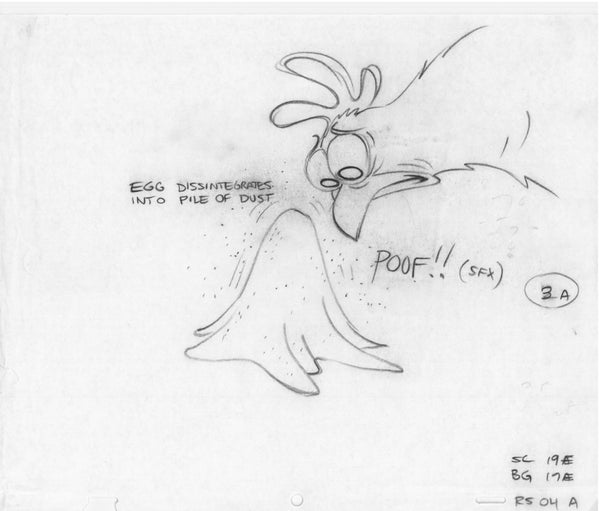 Ren & Stimpy Original 1990's Production Drawing Animation Art Chicken - The Cricket Gallery