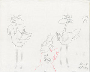 Rocko's Modern Life Original 1990's Production Drawing Animation Art Tall - The Cricket Gallery