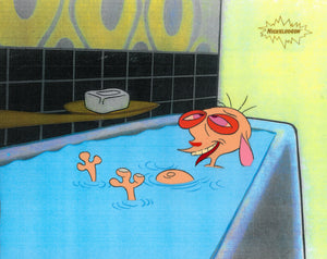 Ren & Stimpy 1990 Production Animation Cel Nickelodeon 'Space Madness' Season 1 - The Cricket Gallery