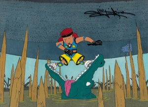 Nickelodeon's DOUG, 'American Gladiator' SIGNED Animation Cel (Jim Jinkins Private Collection) - The Cricket Gallery