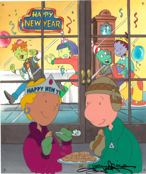 Disney's DOUG, 'Children's Book Illustration New Years' (1998) SIGNED (Jim Jinkins Private Collection) - The Cricket Gallery