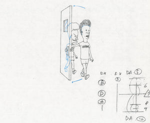 Beavis & Butthead Original 1990's Production Cel Drawing Animation Art - The Cricket Gallery