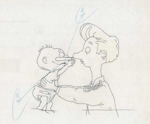 Rugrats Original 1990's Production Cel Drawing Animation Art Dude - The Cricket Gallery
