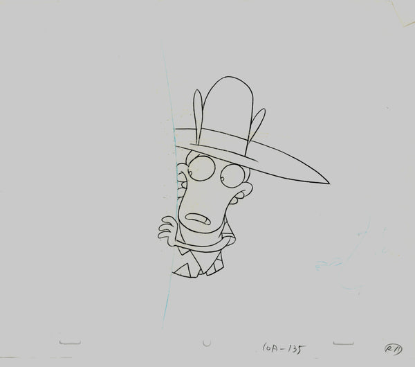 Rocko's Modern Life Original 1990's Production Drawing Animation Cowboy