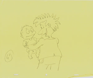 Rugrats Original 1990's Production Cel Drawing Animation Art Stu Tommy Pickles