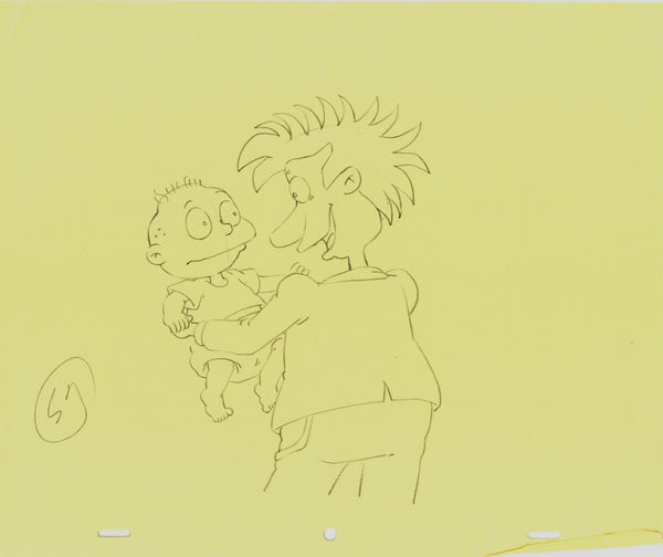 Rugrats Original 1990's Production Cel Drawing Animation Art Stu Tommy Pickles